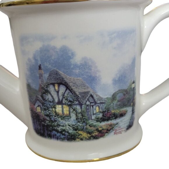 Thomas Kinkade 2004 Chandler's Cottage Teleflora Gift Water Can Flower Vase - Picture 7 of 8